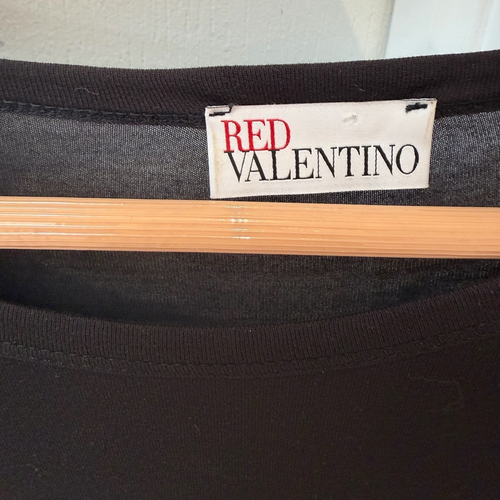 Red Valentino Black Ruffle Sleeve Top
